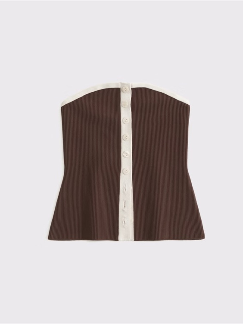 Abercrombie Ottoman Button-Front Tube Top ribbed brown fall